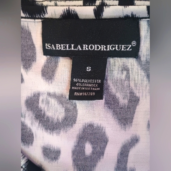 Isabella Rodriguez Ladies Y2K Black & White Leopard Print Tunic Blouse - Picture 7 of 7